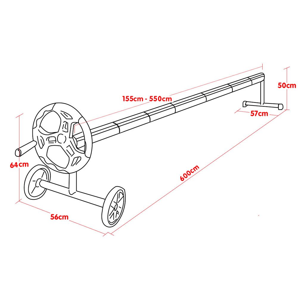 Adjustable Swimming Pool Cover Roller - 5.5m