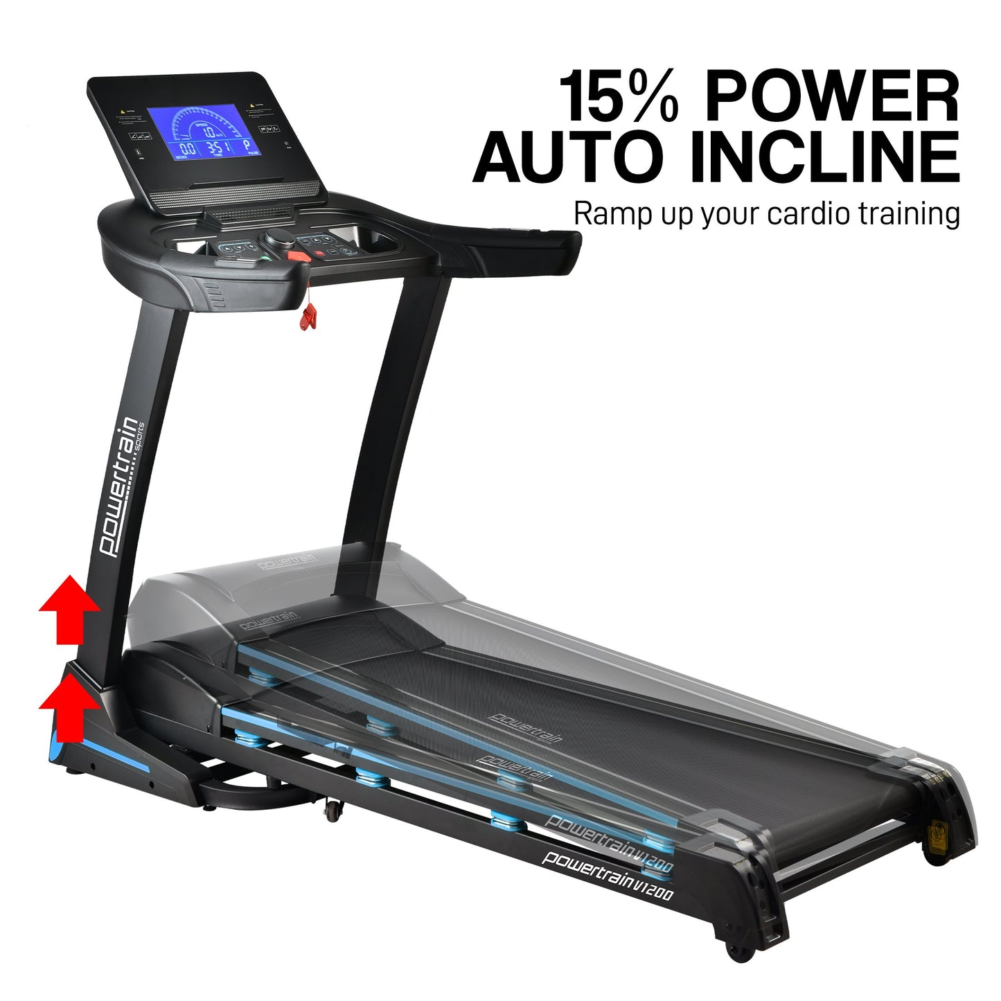 Powertrain V1200 Treadmill with Shock-Absorbing System