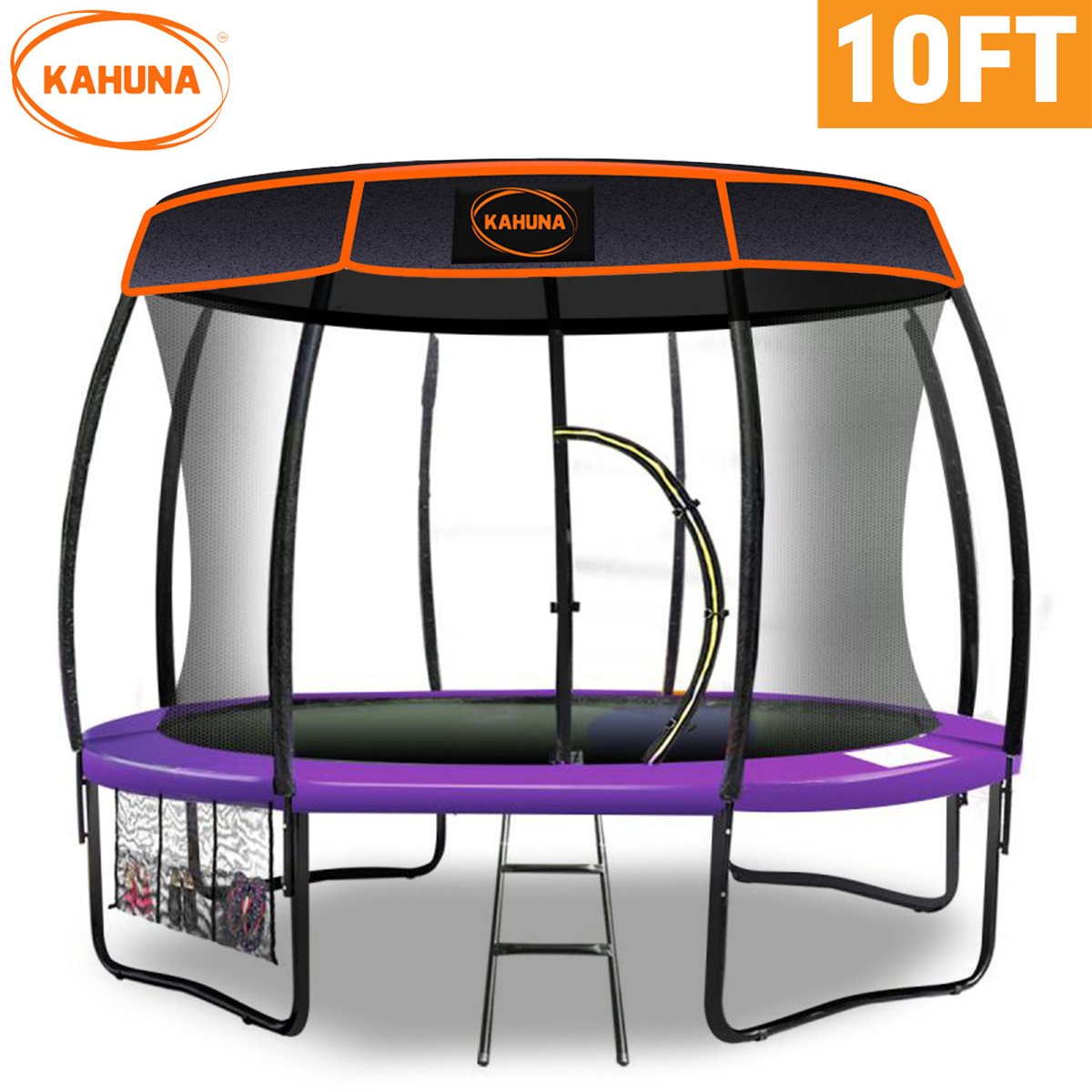 Kahuna Trampoline 10 ft with  Roof - Purple