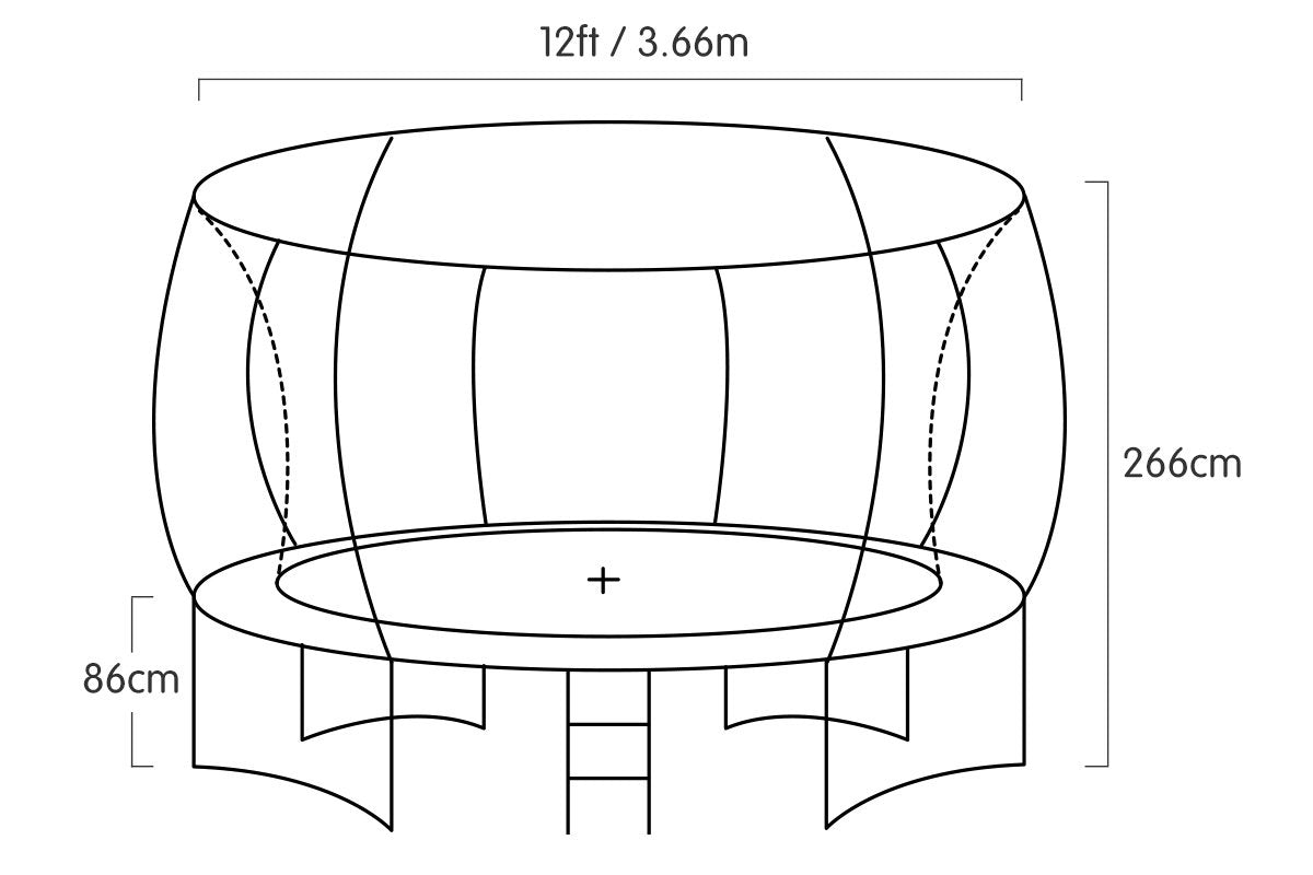 Kahuna Trampoline 12 ft with Roof-Green