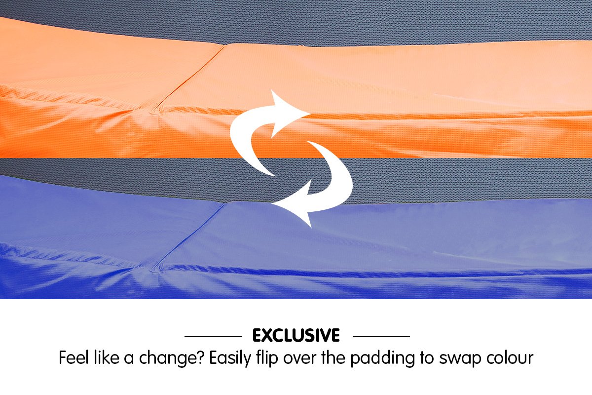 Reversible Replacement Trampoline Spring Safety Pad - Orange/Blue