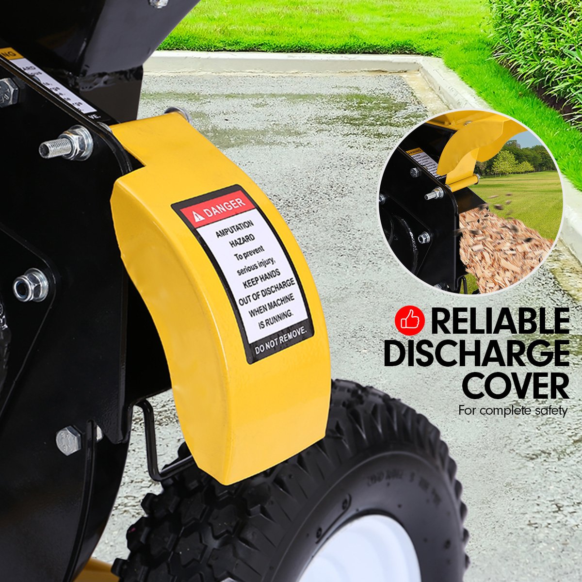 Ducar 7HP Wood Chipper Shredder Mulcher Grinder Petrol Yellow Black