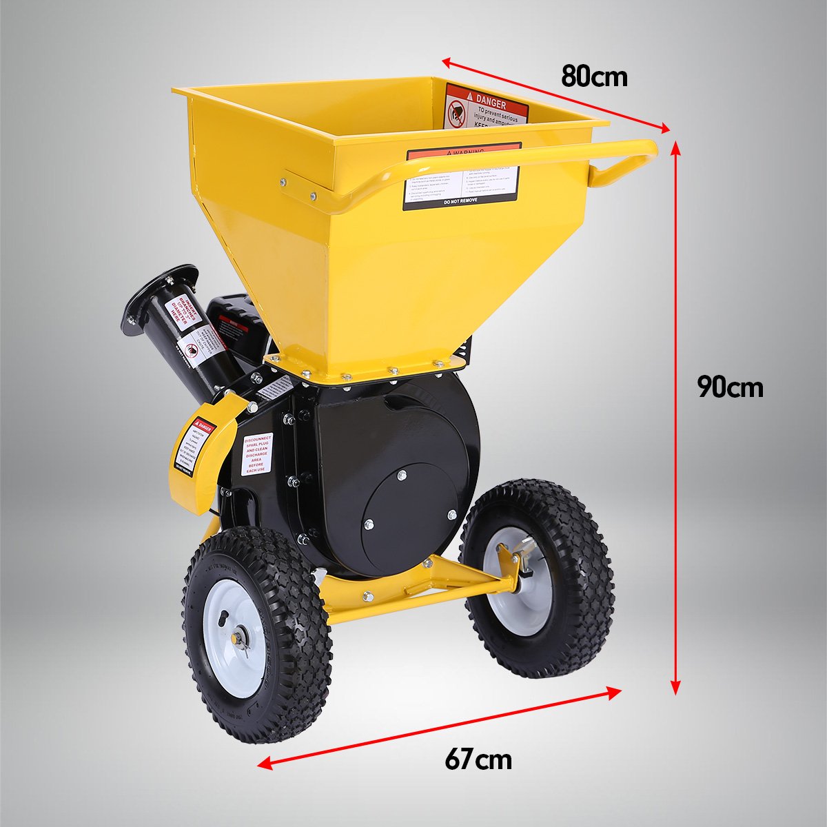 Ducar 7HP Wood Chipper Shredder Mulcher Grinder Petrol Yellow Black