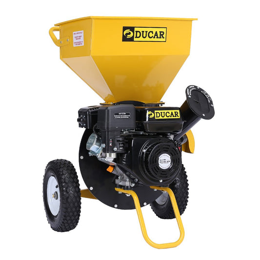 Ducar 7HP Wood Chipper Shredder Mulcher Grinder Petrol Yellow Black