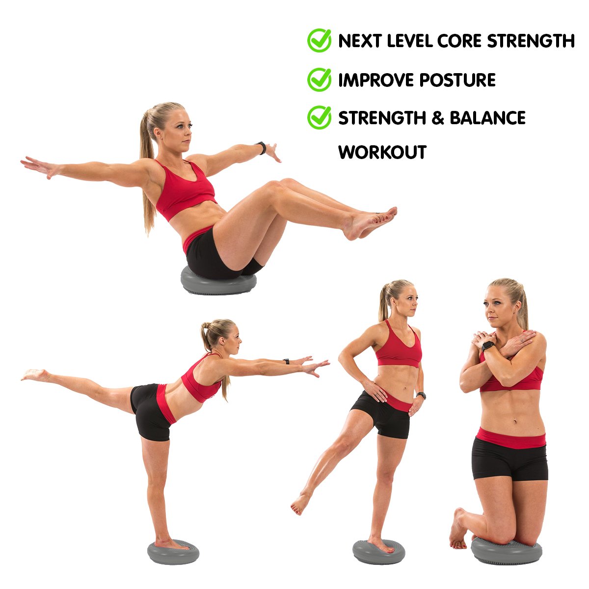 Powertrain Yoga Stability Disc Home Gym Pilates Balance Trainer - Grey